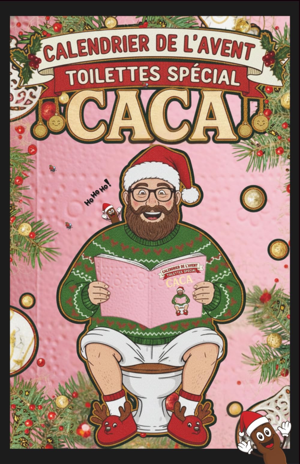 OH-OH-OH Calendrier de l’Avent Toilettes Spécial Caca-24 jours de faits incroyables, jeux, quiz, énigmes et blagues pour rire et se cultiver aux WC ... adultes, idée cadeau original secret santa