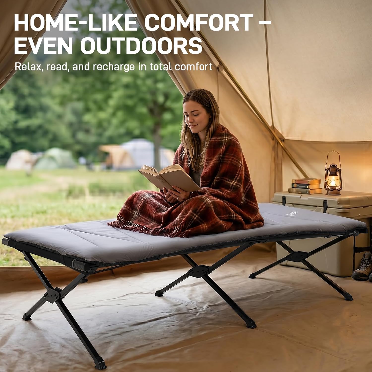 EVER ADVANCED 85" Extra Wide Sleeping Pad for Camping, 2.36" Thick Cotton Camping Mattress Pad with Carry Bag, Portable Roll Up Camping Cot Pad for Adults, Tent, SUV, Travel & Floor