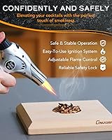 Vista 5 de ONUEMP Kit de ahumador de cóctel con antorcha, kit de ahumador antiguo con chips de madera de 5 sabores, infusor de bebidas, parte superior de humo