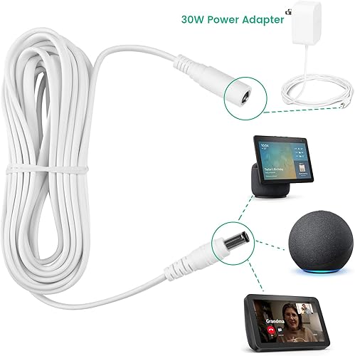 Miniatura 3 de Cable de extensión de repuesto para Tienda Echo Show 15, Echo Show 8, Echo Show 10 de 3 generación 2023, Alexa Echo 4 generación, cable de extensión
