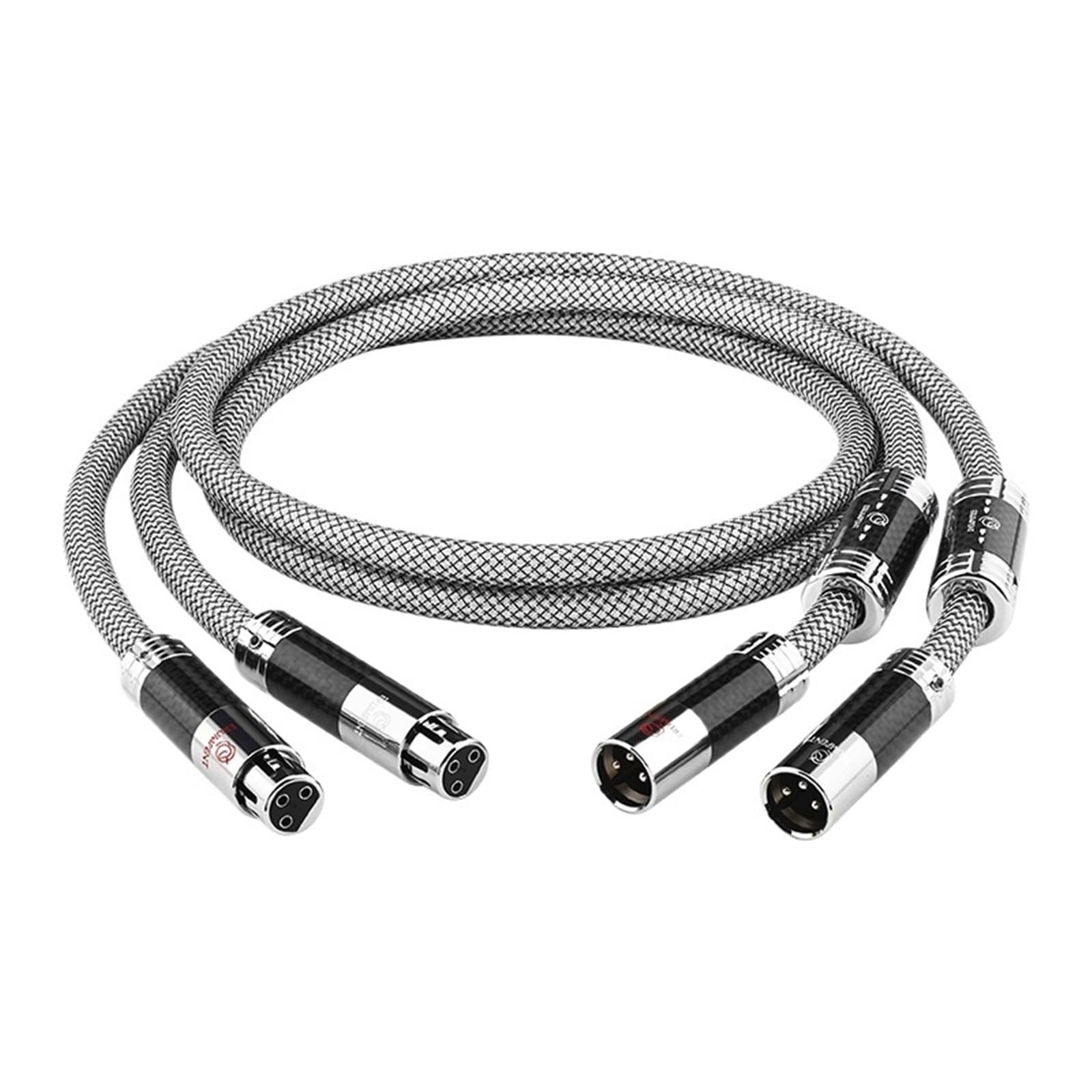 One Pair HiFi XLR Cable Sterling Silver Balanced 2XLR to 2XLR Male to Female Audio Cable for Microphone Extension Cable(0.5m)
