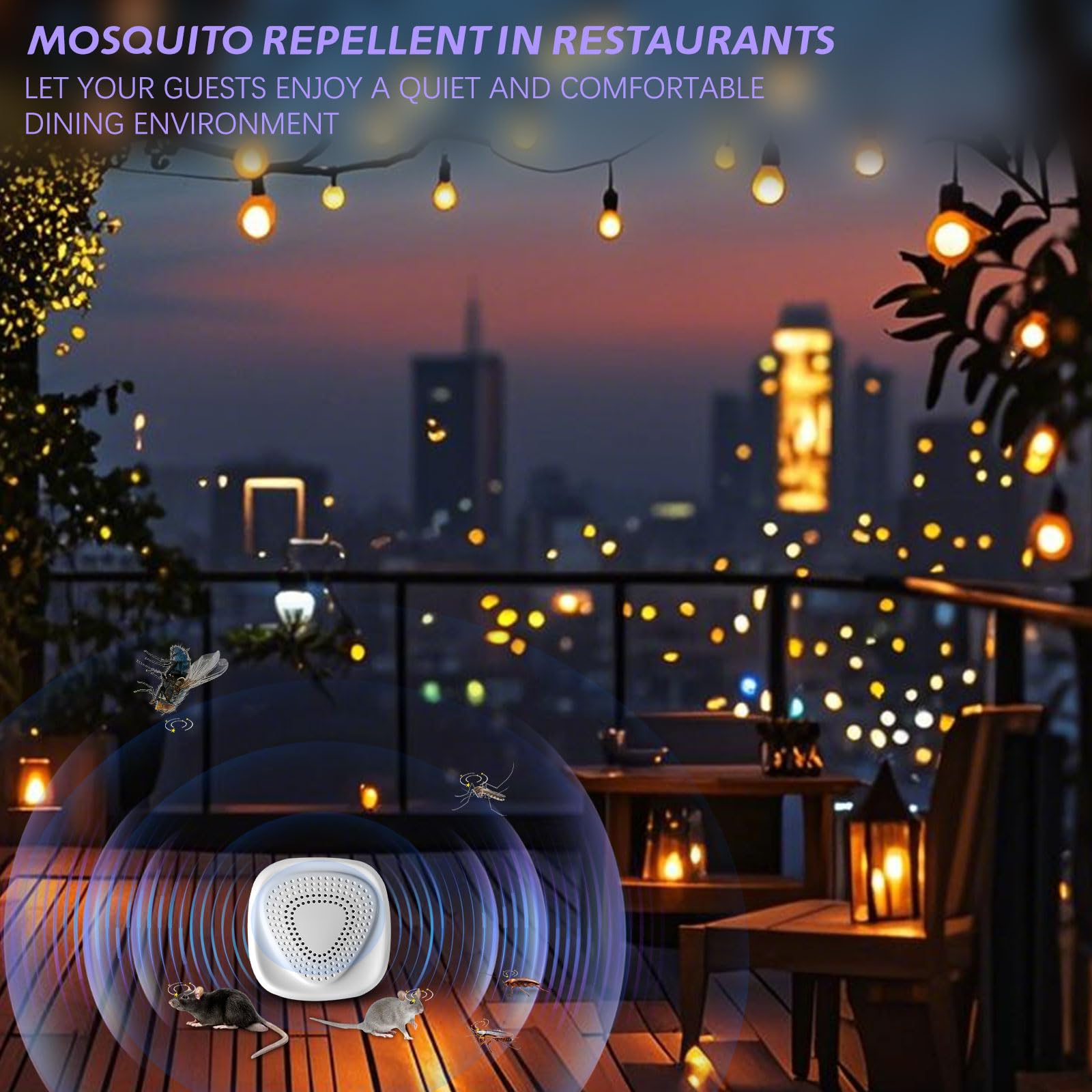 Prise Anti Moustique Ultrason 4 Pcs, Répulsifs Ultrason Anti Moustique Électronique d'Intérieur, Défense Efficace Contre Les Moustiques, Souris, Cafards, Araignées, Fourmis et Mouches