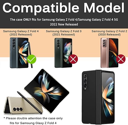 Miniatura 2 de Miimall Funda compatible con Samsung Galaxy Z Fold 4 2022, funda protectora completa con bisagras, funda protectora plegable gratuita, anticaídas, a