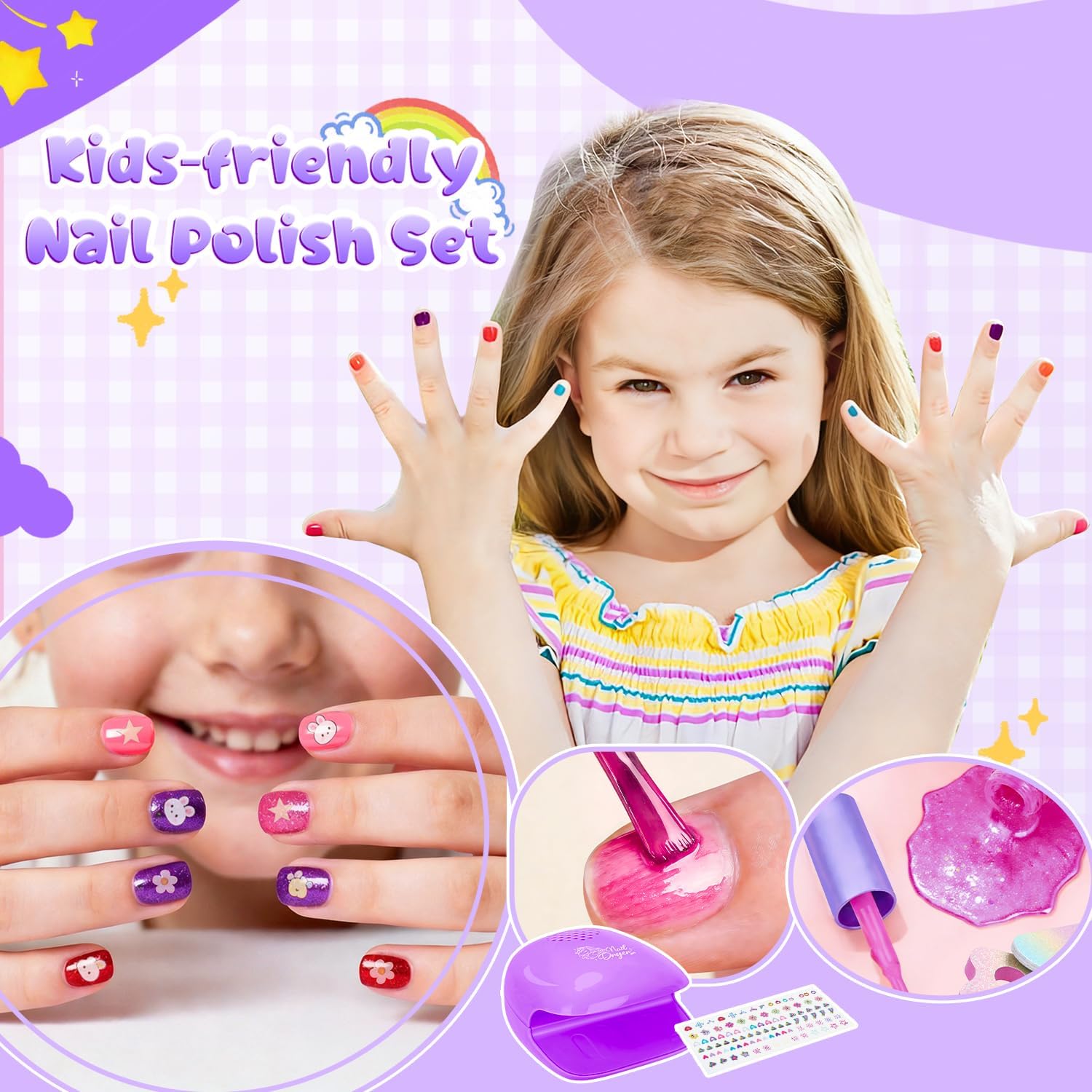 PERRYHOME Kids Makeup Kit for Girl, Nail Polish for Kids, Unicorn Real Washable Cosmetic Set, Non-Toxic Makeup Toy, 2026 New CPF Sustainable Princess Toys & Birthday Gifts for Girls for 3-12 Year Old