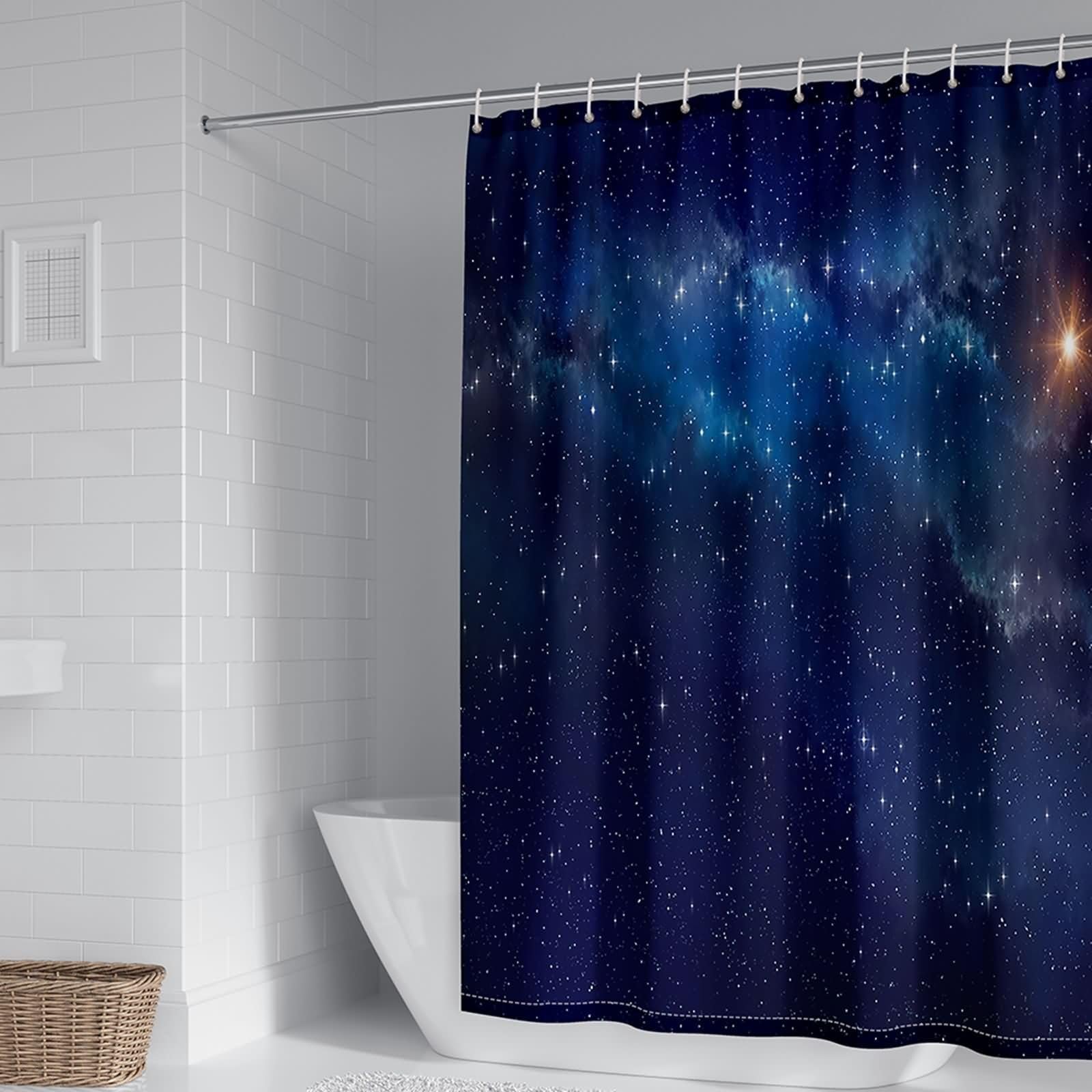 Rideau de douche imperméable KnSam bleu marine en polyester 240x200 anti-éclaboussures