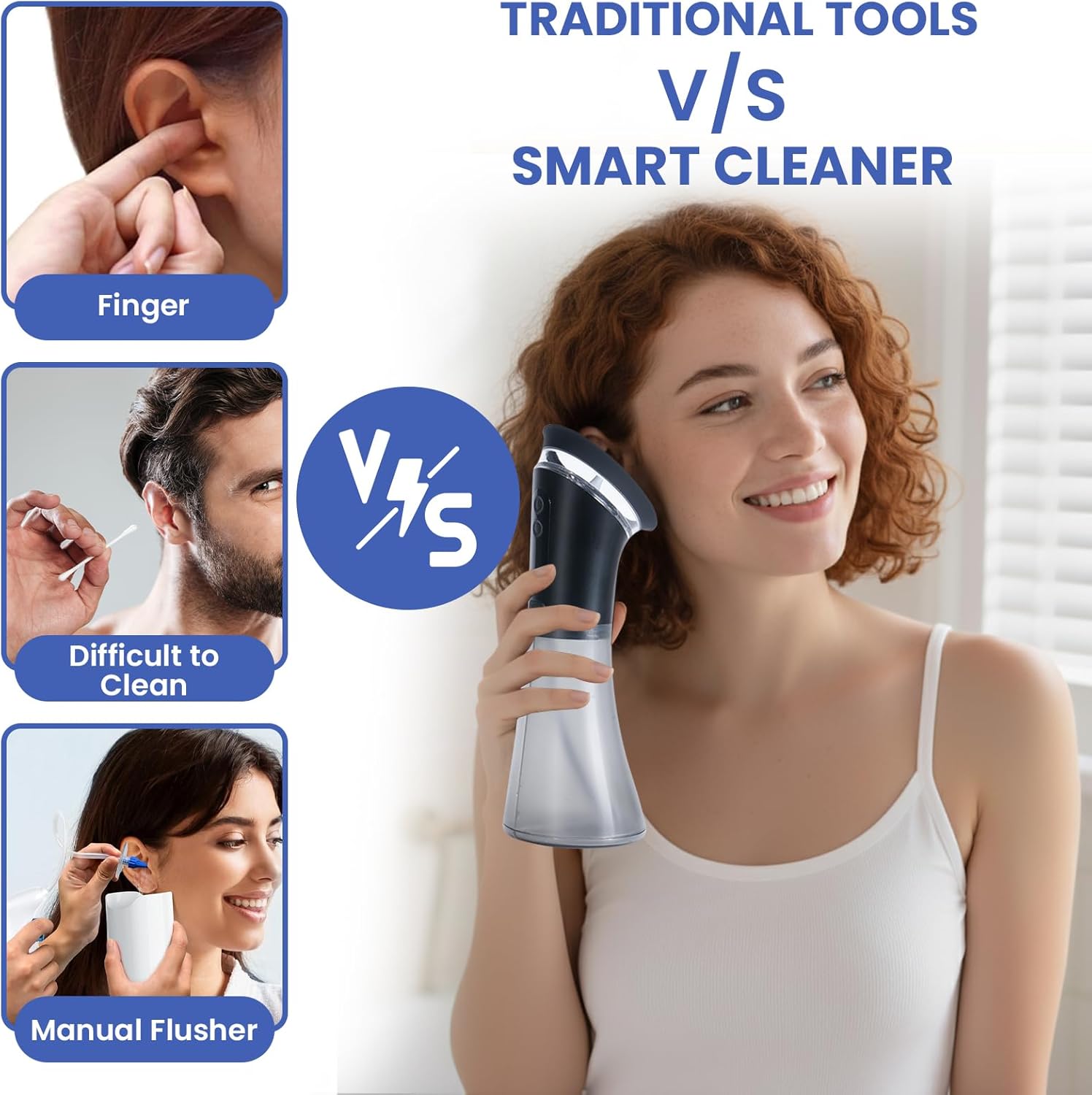 Ear Wax Removal - LED Display Electric Ear Cleaner - IPX7 Waterproof - Safe and Effective for Adults & Kids, Family-Friendly - Easy to Use - Includes 6-Piece Ear Cleaning Kit