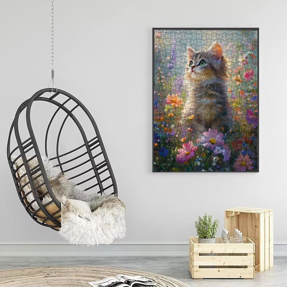 Katze Chrysanthemum Puzzle 6000 Teile, Klassische Puzzles, Geschicklichkeitsspiel Puzzle für Erwachsene, Puzzlespiele für Die Ganze Familie, Mit Schöner Verpackung, Dekoration Puzzles DX0YL3-932