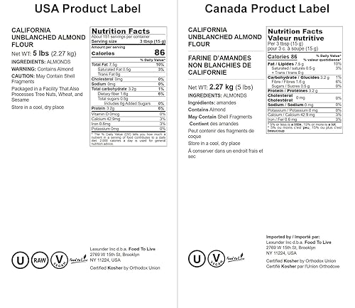 Miniatura 9 de Harina de almendras sin blanquear de California 1 libra  comida natural finamente molida con la piel encendida kosher vegano Keto Paleo bajo en