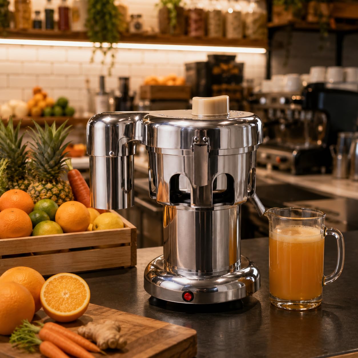 Exprimidor eléctrico para frutas y verduras 370 W | 2800r/min de acero inoxidable frutas y verduras Exprimidor eléctrico con barra de empuje | Juicer separador de jugo de escoria