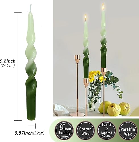 Miniatura 3 de Vela cónica en espiral torcida de 10 pulgadas, velas de colores sin perfume, velas altas sin humo para el hogar, vacaciones, boda, fiesta,