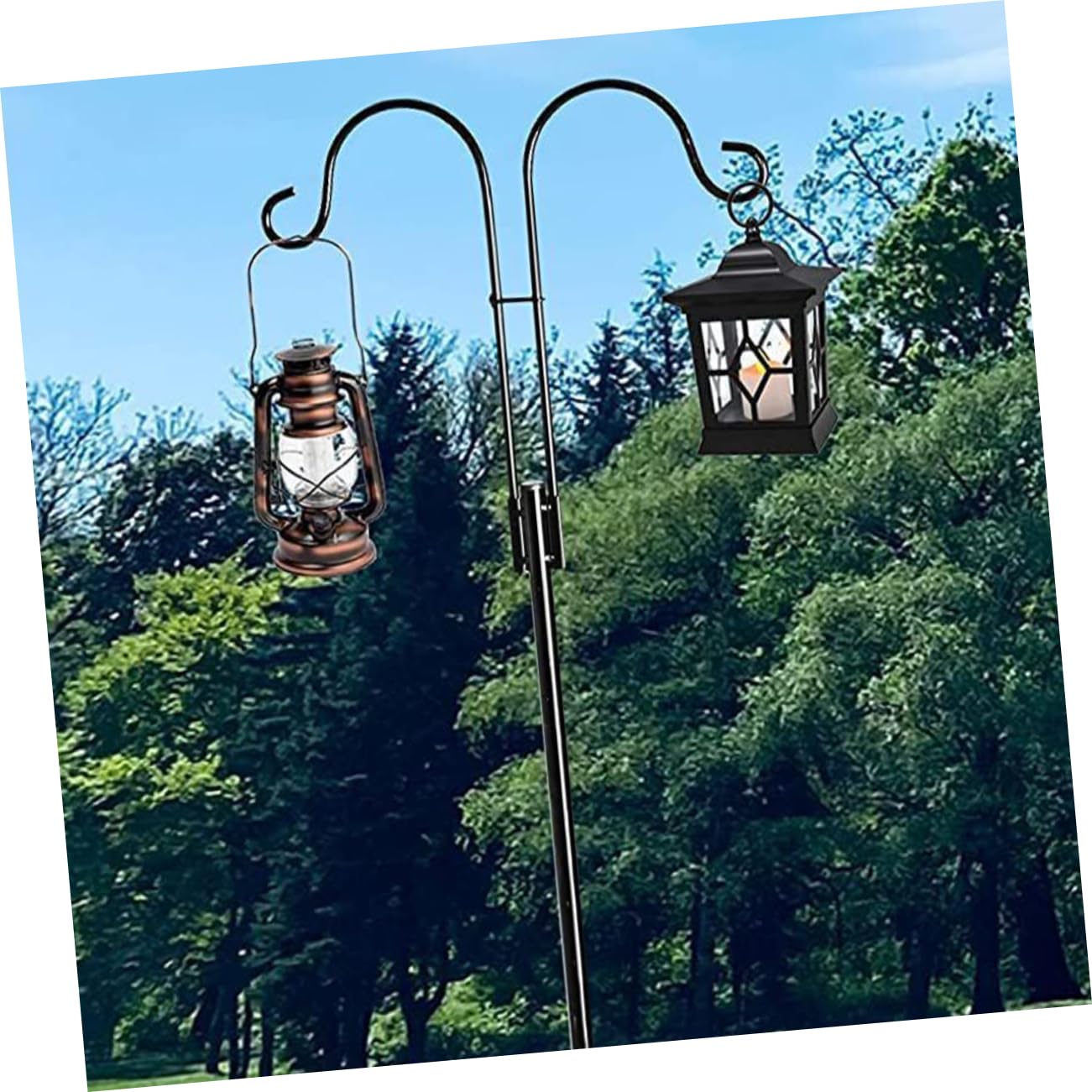 Abaodam Gancio da Pastore da Terra Accessorio per Giardino Esterno per Appendere Piante Lanterne Campanelli Eolici Cesti Fiori Mangiatoie Uccelli Decorazioni
