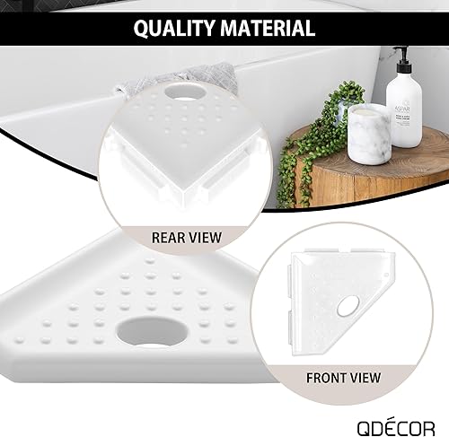 Miniatura 2 de Questech Decor - Reposapiés de ducha, estante de afeitado de ducha de esquina montado en la pared, con tapa para nueva construcción, organizador de