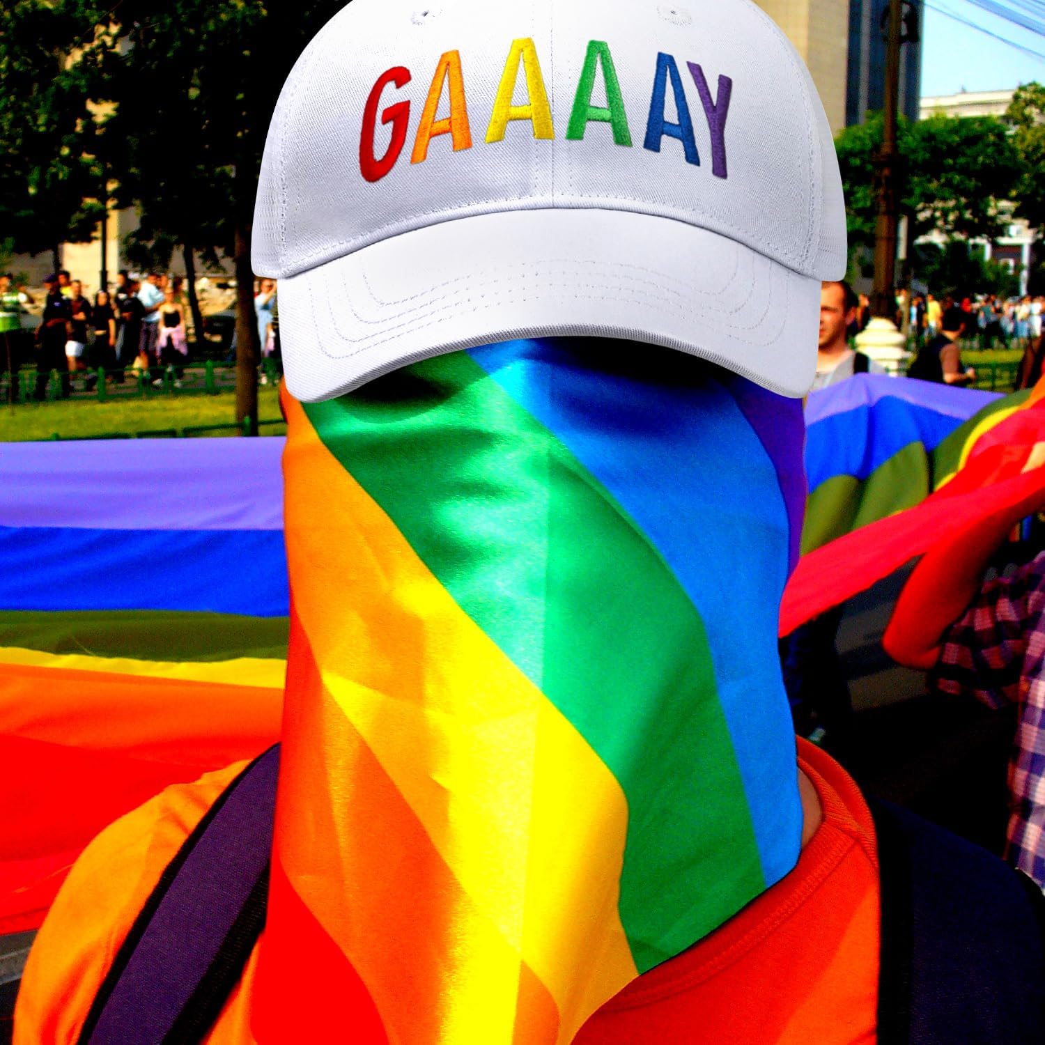 Gay Pride Trucker Hat for Men and Women Rainbow LGBT Embroidered Adjustable Washable Baseball Cap Accessories Gifts