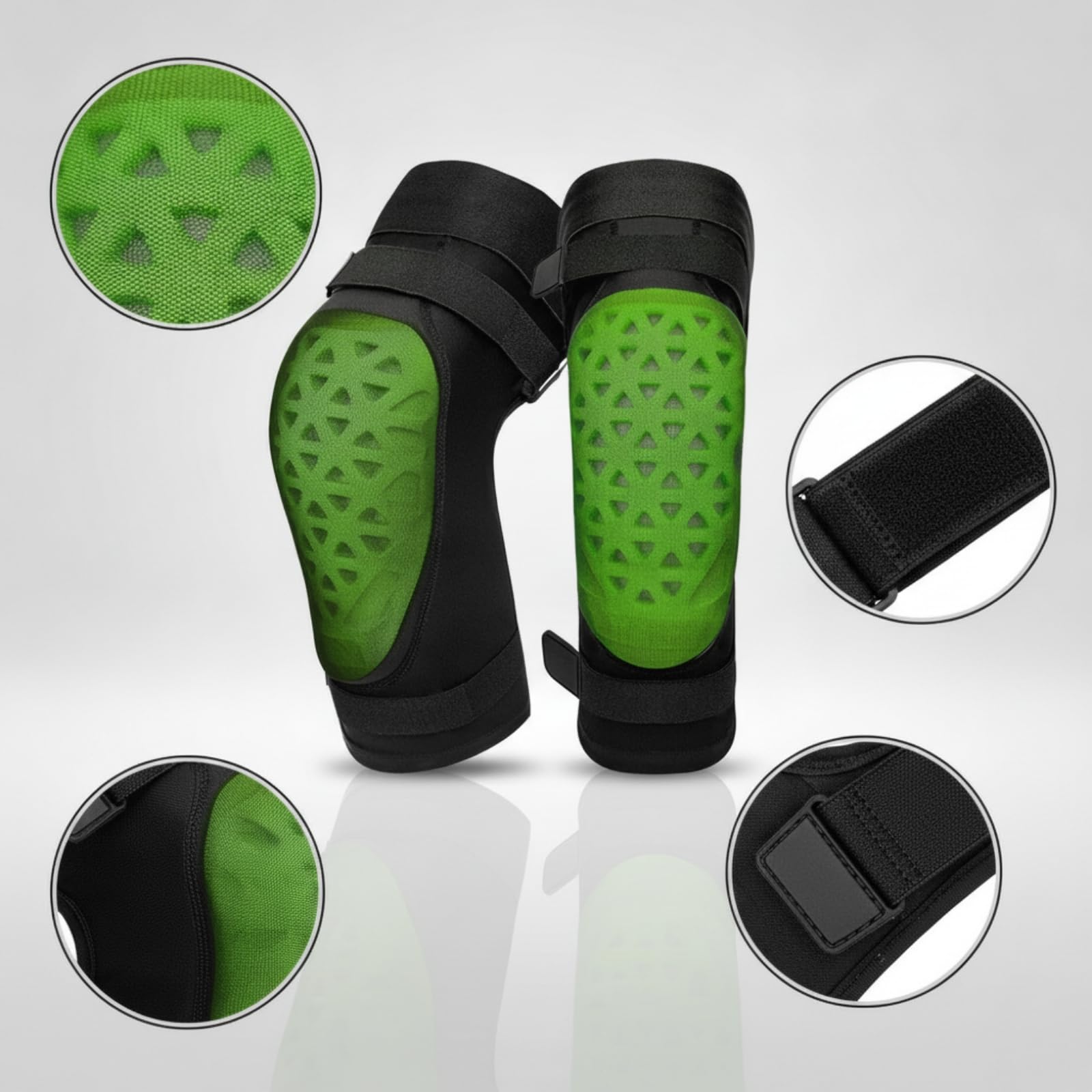 Ginocchiere da Sciistico Regolabili Ginocchiere con Imbottitura Antishock Equipaggiamento Protettivo per Sportivi, Sport Invernali, Allenamento