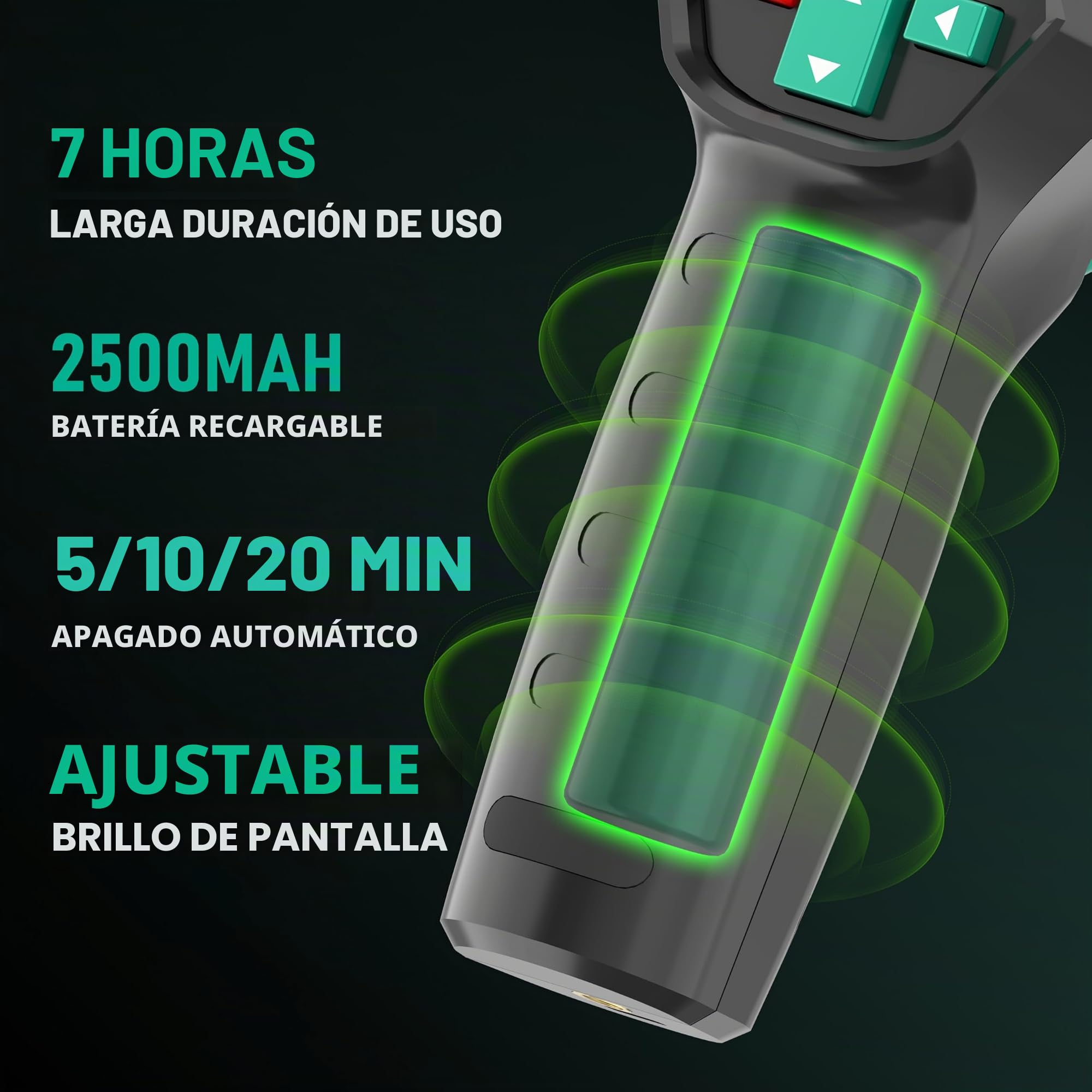 Cámara termográfica, cámara termográfica infrarroja -20℃~550℃, resolución IR 96 x 96, 25 Hz, campo de visión 50°, TFT-LCD de 2,4 pulgadas, batería de 8 horas para inspecciones industriales