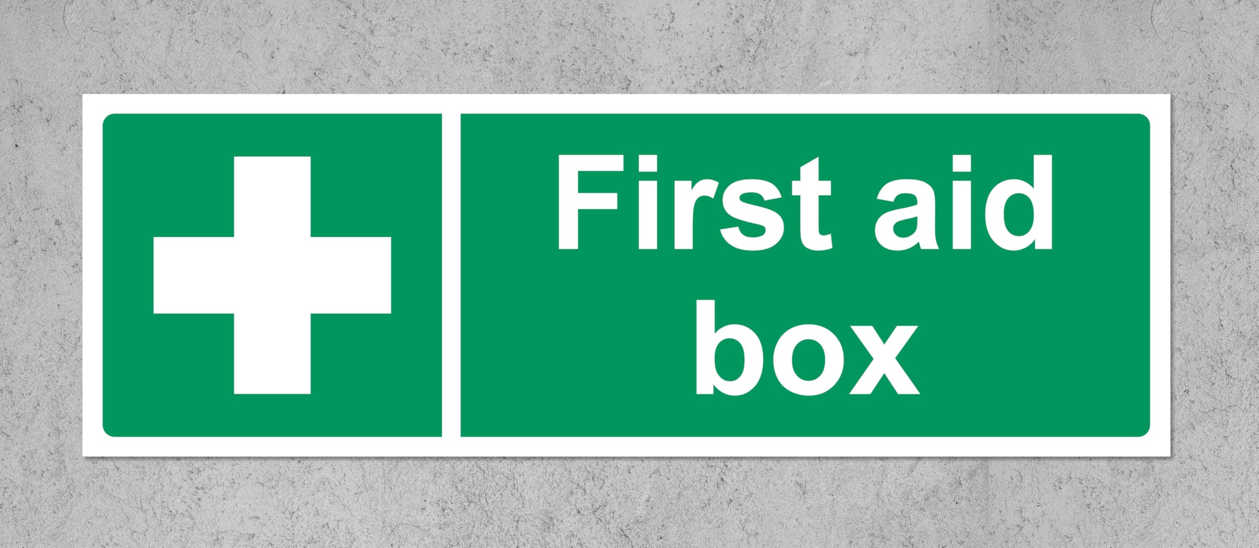 First aid Box Safety Sign (L) - Self Adhesive Sticker (300m x 100mm)