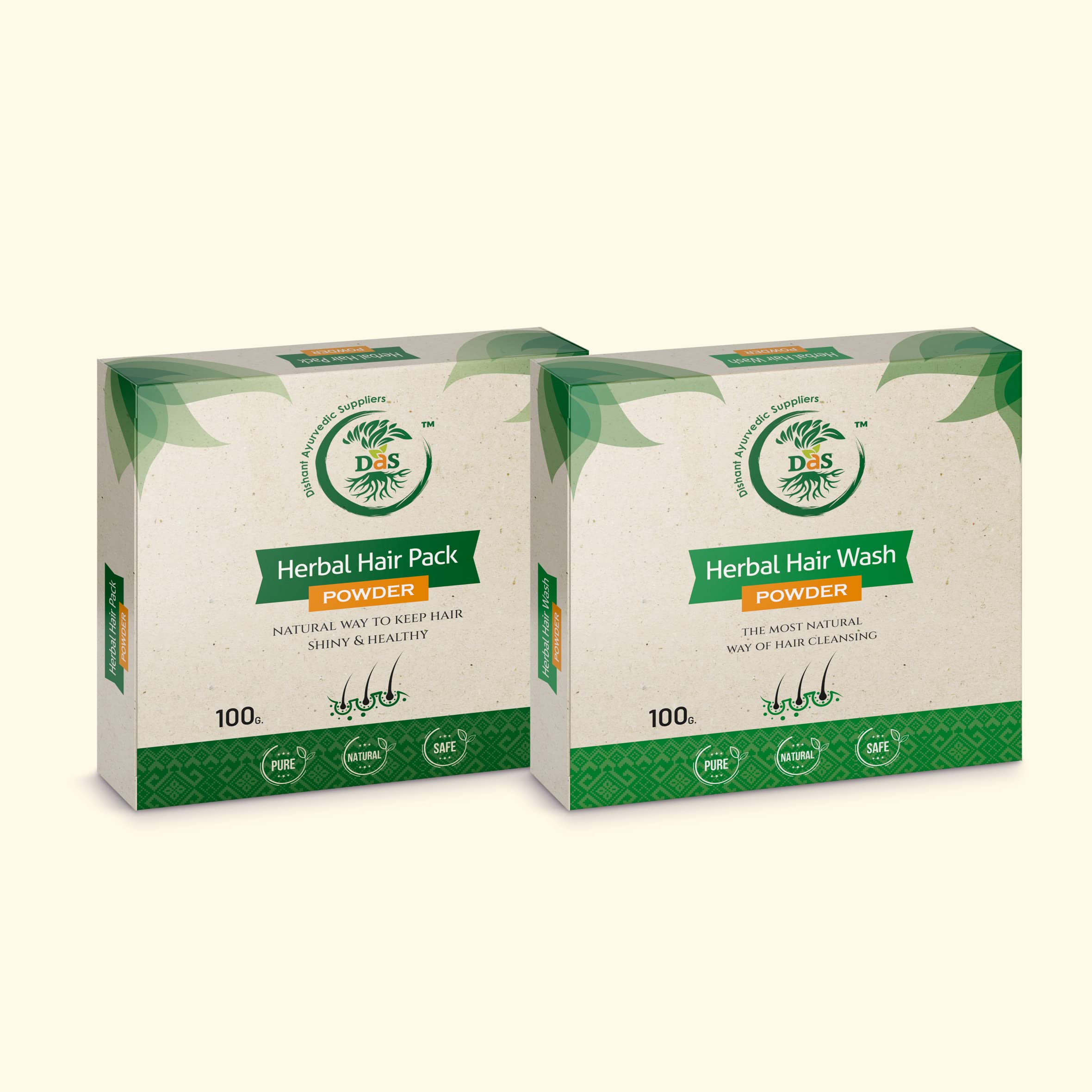DISHANT Herbal Hair Pack & Herbal Hair Wash for Hair Care/Hair Wash, Cleansing & Hair Conditioning (100 gm each) -200 gm-image-1