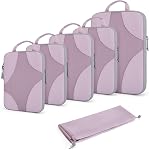 Bagsmart Compression Packing Cubes, Travel Bag Cruise Ship Essentials, 01-Light Blue, 6 Set | Lightweight, Compressible Suitcase Organizer Set fit Standard Carry-On & Checked Luggage, 6 Set, 14 Set Washable Packing Bags
