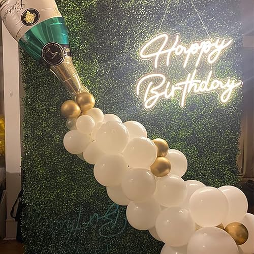 Miniatura 2 de Letrero de neón LED grande de feliz cumpleaños, 28 pulgadas, letrero de luz de neón personalizado para fiesta de cumpleaños, decoración de pared,
