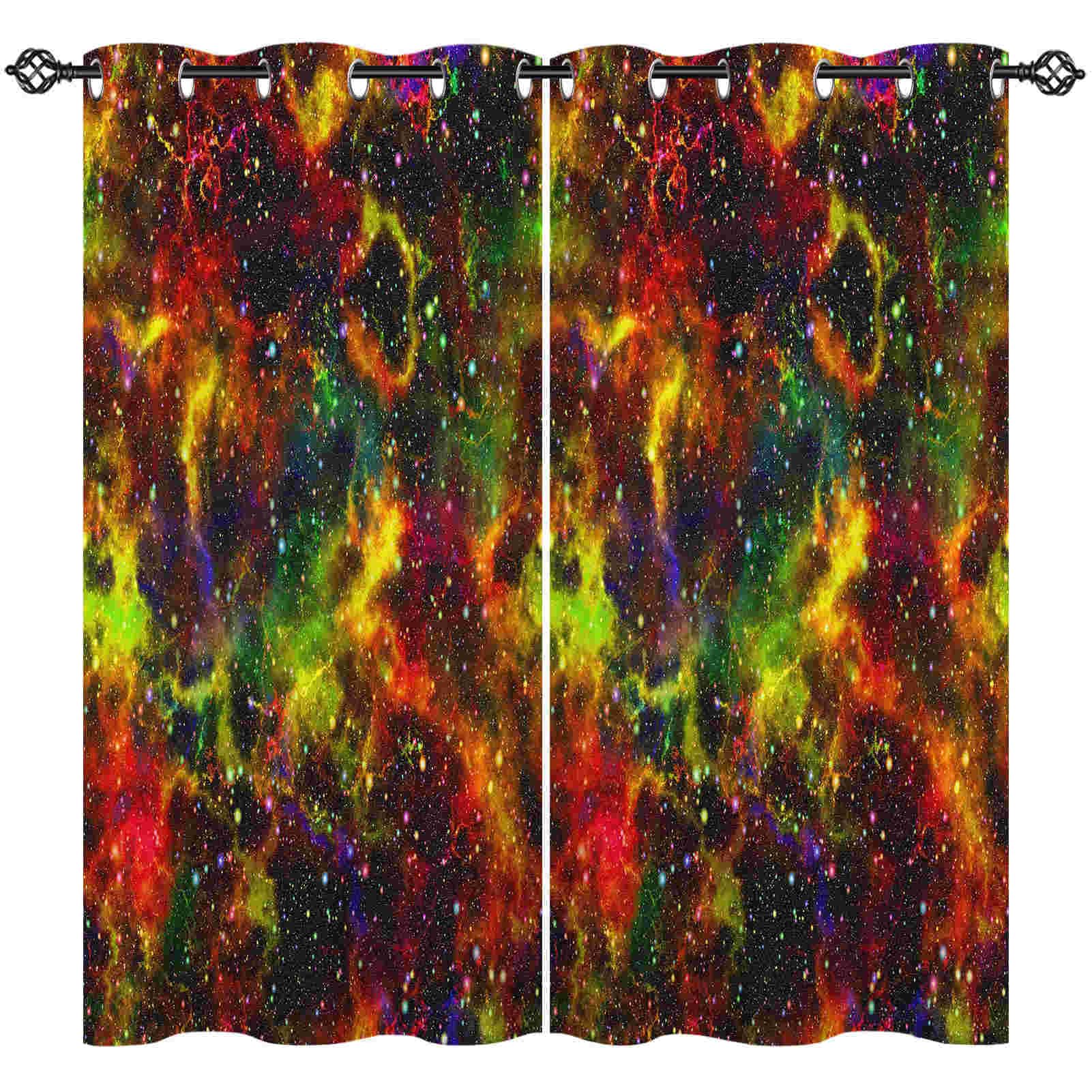 ANHOPE Colorful Galaxy Blackout Thermal Curtains 52 x 63 Inch 2 Panels โ image 1