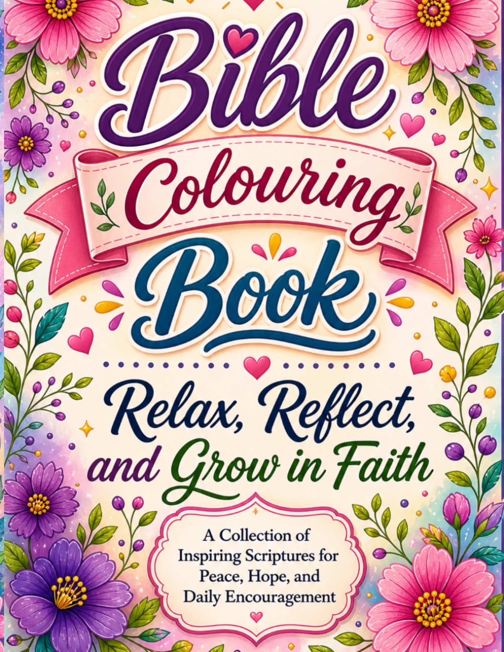 Bible Colouring Book: Relax, Reflect, and Grow in Faith . A Collection of Inspiring Scriptures for Peace, Hope, and Daily Encouragement