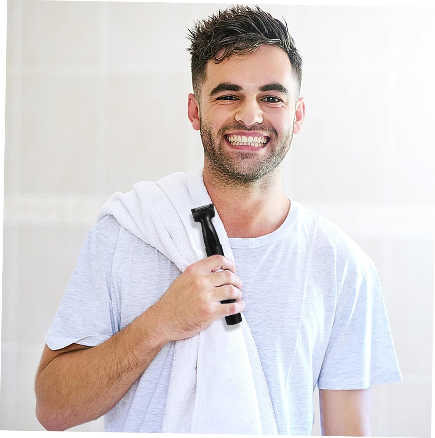 NOLITOY Rechargeable Electric Nose and Ear Hair Trimmer for Men with Dual-Edge Blades Rotating Precision Cutter Painless Grooming Tool Portable Facial Hair Remover