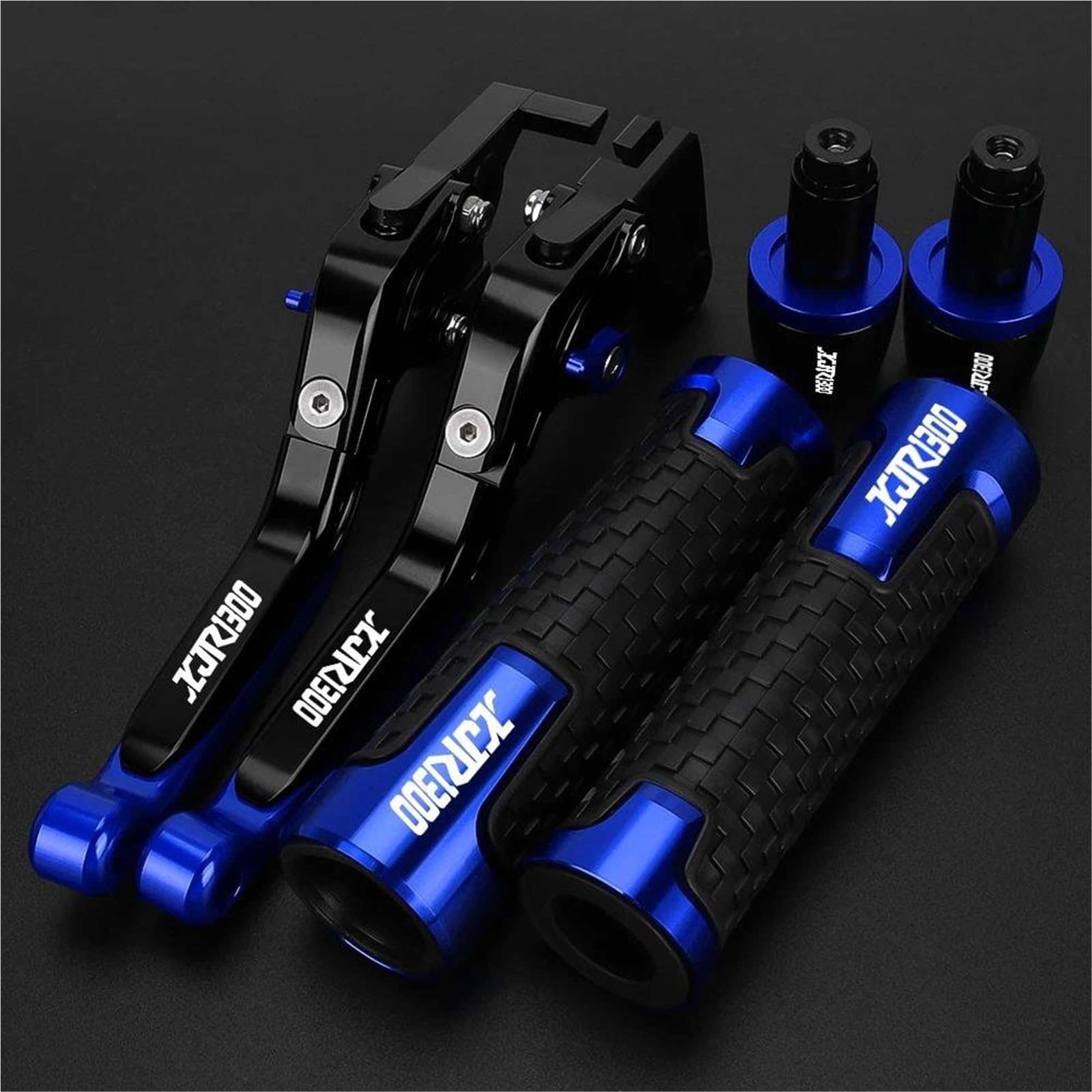 TGVSELPJ Motorcycle Part Folding Extendable Moto Adjustable Clutch Brake Levers Handbar Grips Ends for Y-AMAHA XJR1300 XJR 1300 1995-2003(Blue 2)