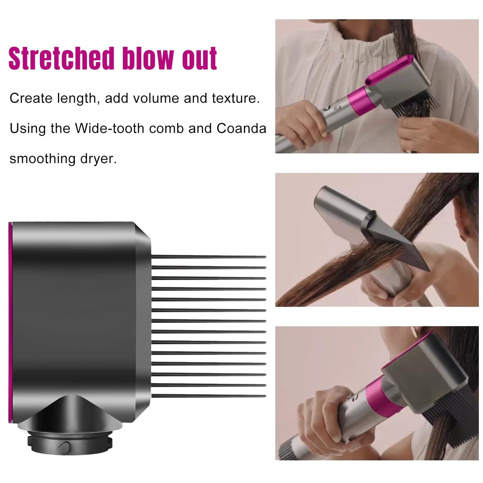 Boquilla de fijación para secadora con peine para Dyson Airwrap Styler HS01 HS05, accesorios para peinar el cabello