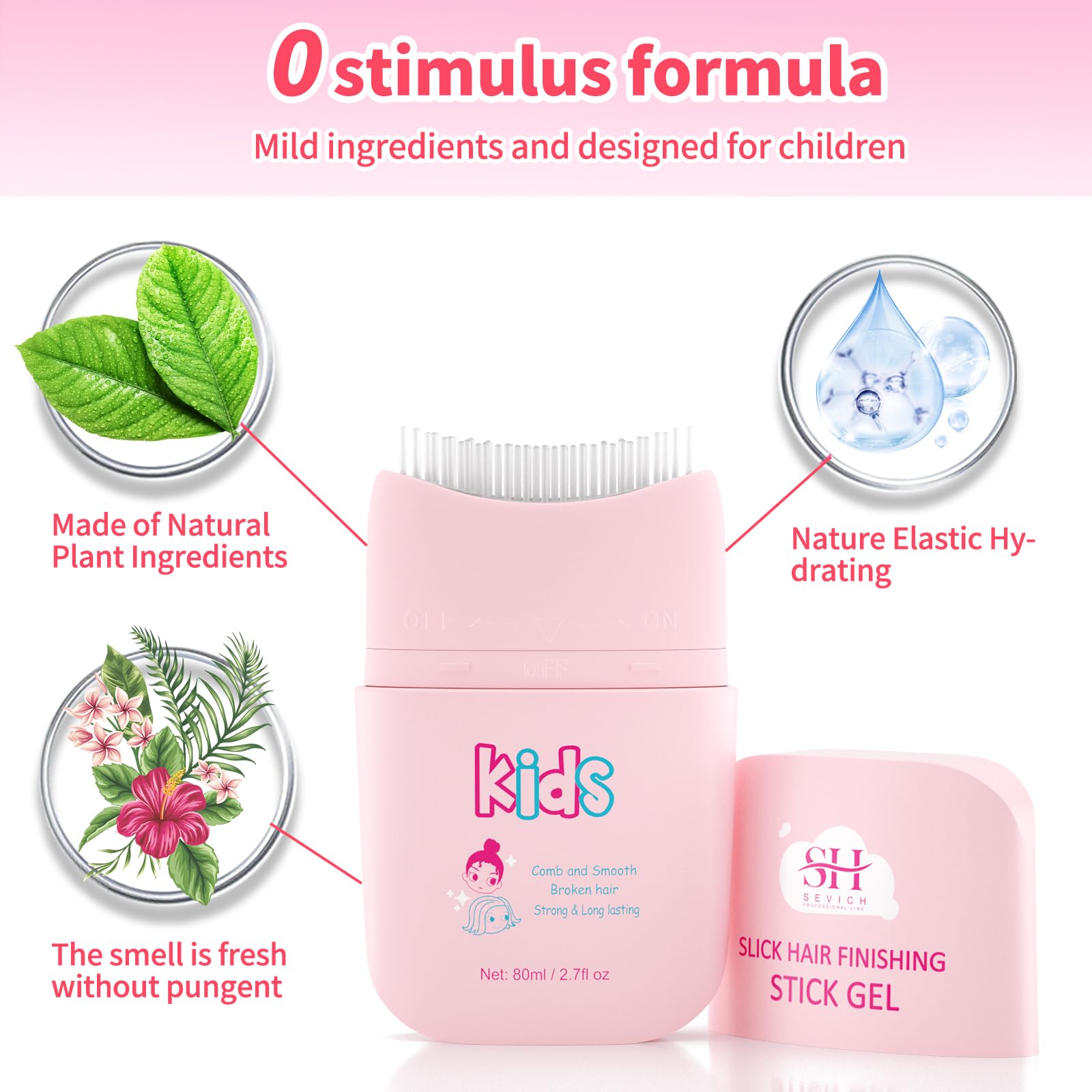 Sevich Hair Gel for Kids with Comb Toddler Hair Wax Stick, Quick Fix for Flyaways & Stray Ends, Frizz Control - Image 4