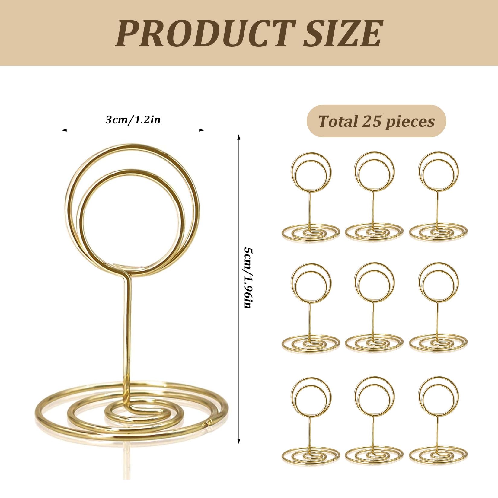25 Pcs Gold Table Number Holders - Image 2