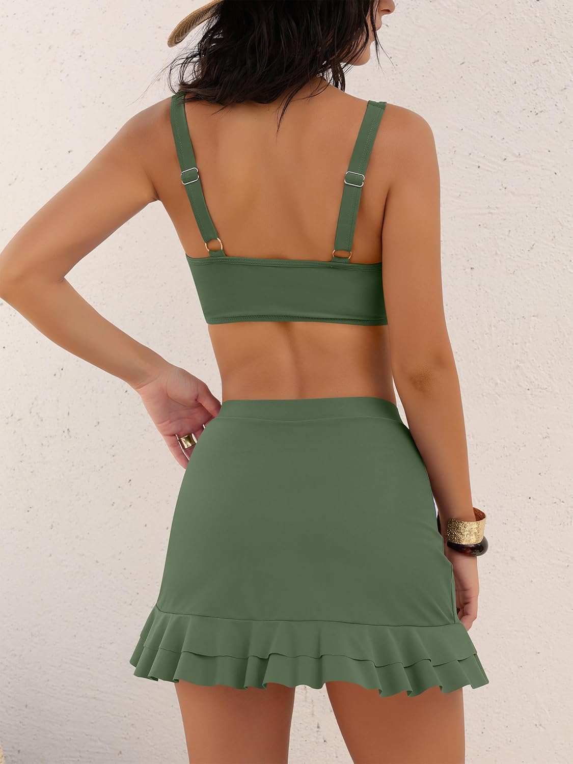 ANRABESS Womens Bikini Skirt Sets High Waisted Two Piece Swimsuits 2026 Summer Tummy Control Mesh Swim Bathing Suits - Image 3