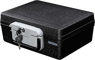 Genie Hand | Tragbarer Koffersafe Geldkassette Abschließbar Feuerfest LFS30 und Wasserdicht IPX6 Schlüsseltresor mit B-Class Schloss