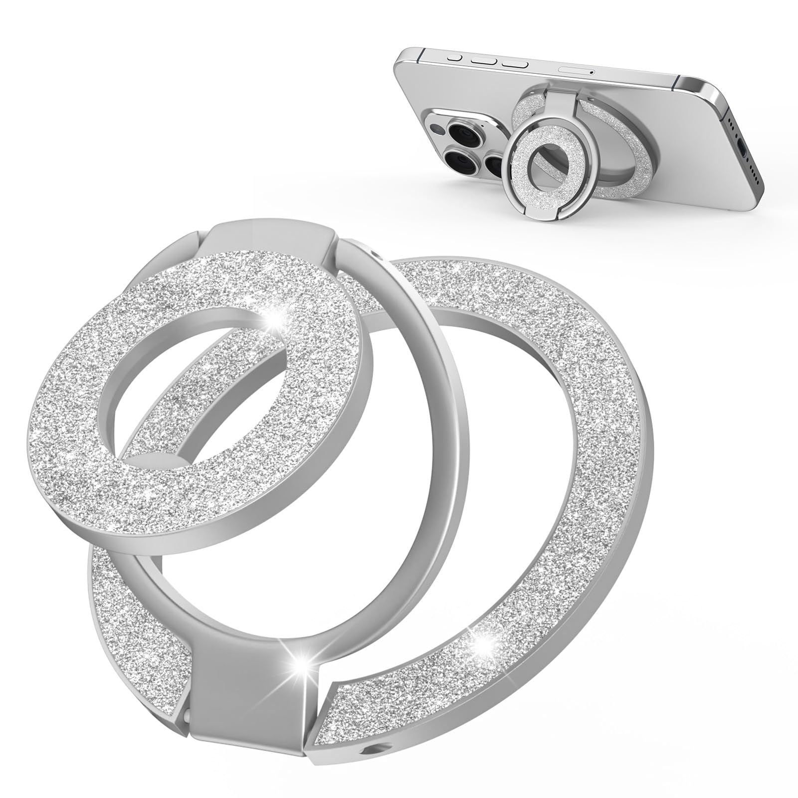 Supporto magnetico ad anello per cellulare MagSafe per iPhone 17, 16, 15, 14, 13, 12 Pro Max, supporto magnetico ad anello per cellulare MagSafe, accessorio per Samsung Galaxy S26, S25, S24, A56, A55