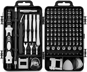 Conjunto de Chaves de Fenda de Precisão 115 em 1 Kit Ferramentas Reparo com Driver Magnético para Celular PC iPhone Notebook Console Óculos Câmera Bolsa Portátil Inclui 98 Bits Acessórios