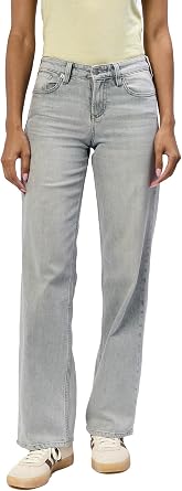 DEAR JOHN Taylor Womens Jeans High Rise Straight Leg Full Length