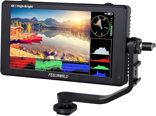 FEELWORLD LUT6E 6 pulgadas 1600nit Pantalla táctil brillante DSLR Cámara Monitor de campo con forma de onda 3D Lut Vectorscope Sensor de luz
