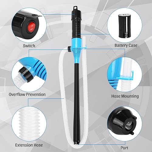 Miniatura 3 de Bomba de batería de energía portátil, bomba de transferencia de combustible eléctrica, bomba de transferencia de agua de mano, 2.2 galones por
