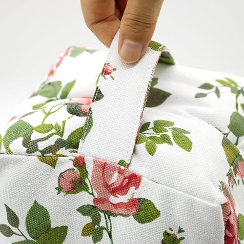 Miniatura 7 de CERAYOU Tope de puerta decorativo con peso, tope de puerta de tela con asa, cubo cuadrado resistente, protectores de pared para el hogar, oficina,