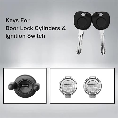 Miniatura 4 de Cilindro de bloqueo de interruptor de encendido y cilindros de bloqueo de puerta con 2 llaves  Compatible con Chevy Tahoe Suburban Silverado