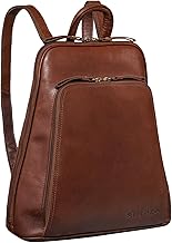 STILORD 'Martha' Leather Backpack for Women Vintage | Stylish and Modern Daypack for City, Outings, Shopping and Work | Anti-Theft Genuine Leather Backpack, Porto Cognac, M