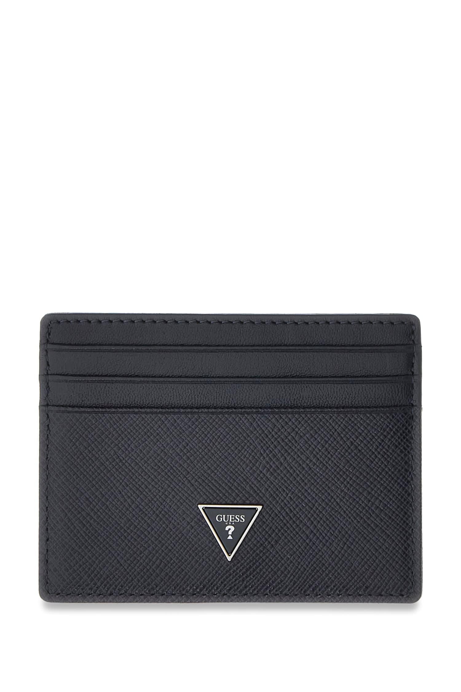GUESS Men's Card Case Milano Card Holder Blue