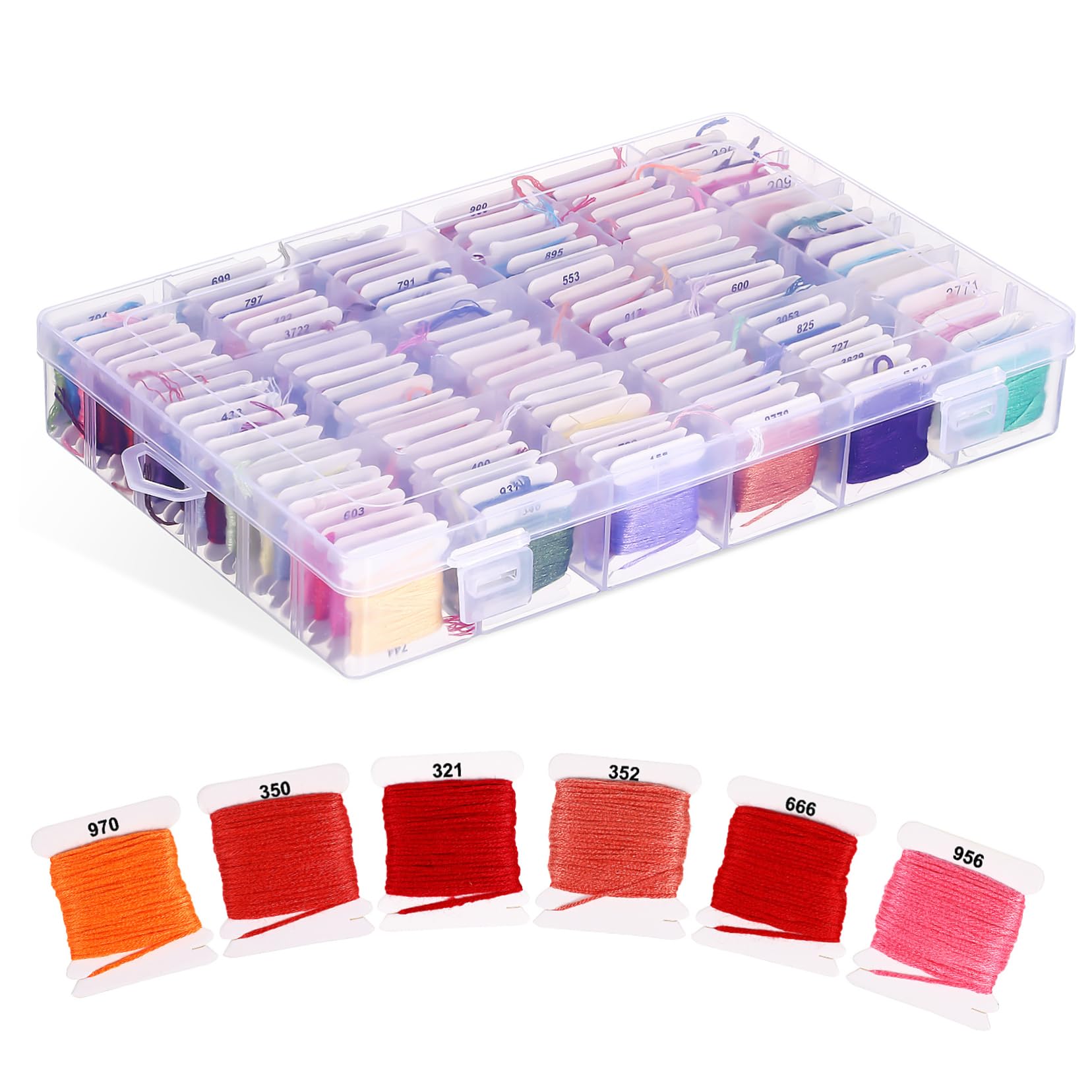 Tofficu 120 Madejas de Hilo de Bordar de Poliéster y Algodón, Resistentes y Versátiles para Bordado y Pulseras Amistad, Kit Adecuado para Manualidades y Punto de Cruz