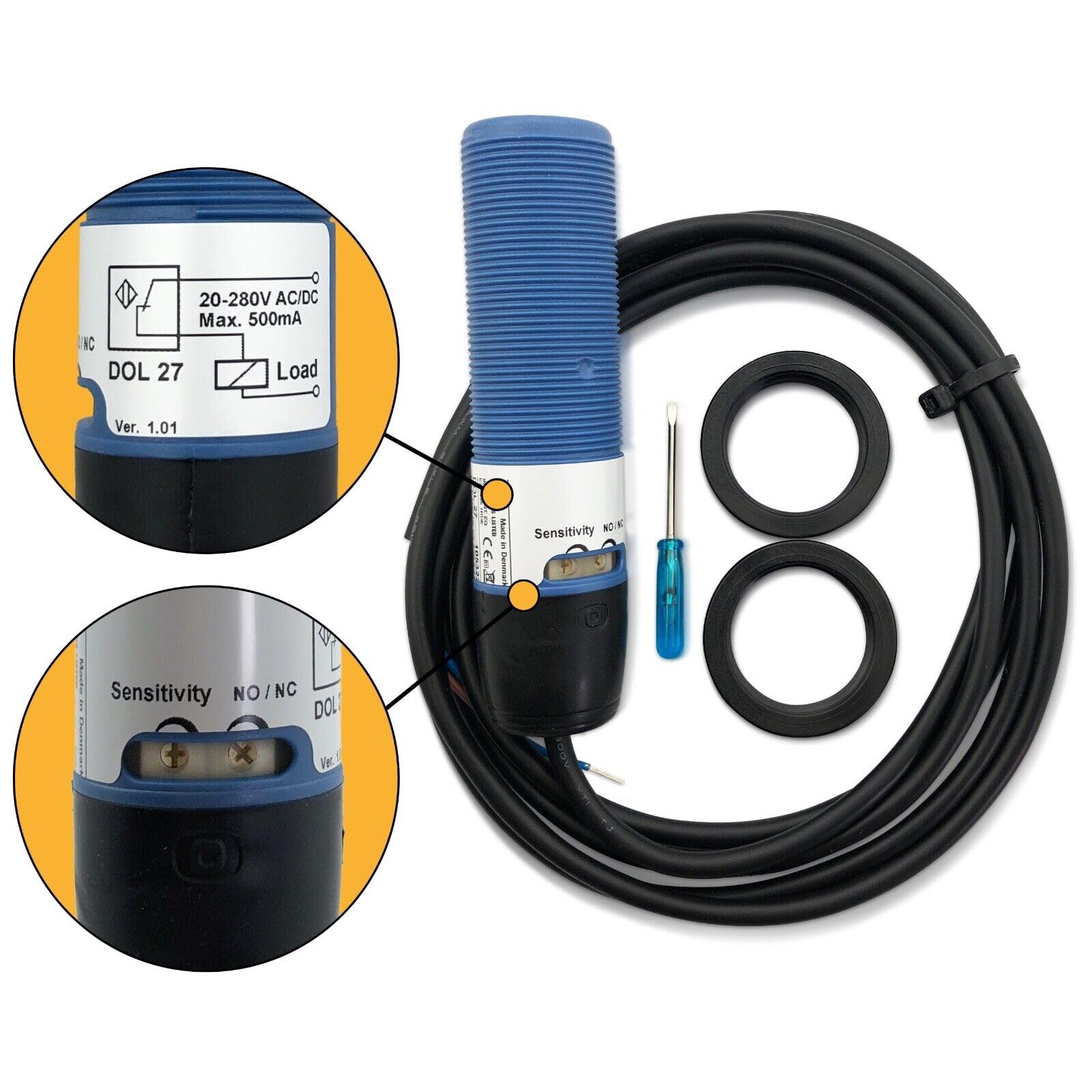 DOL 27 | 20-280 V AC/DC | Futtersensor Kapazitivsensor Kapazitive Näherungssensor Füllstandskontrolle