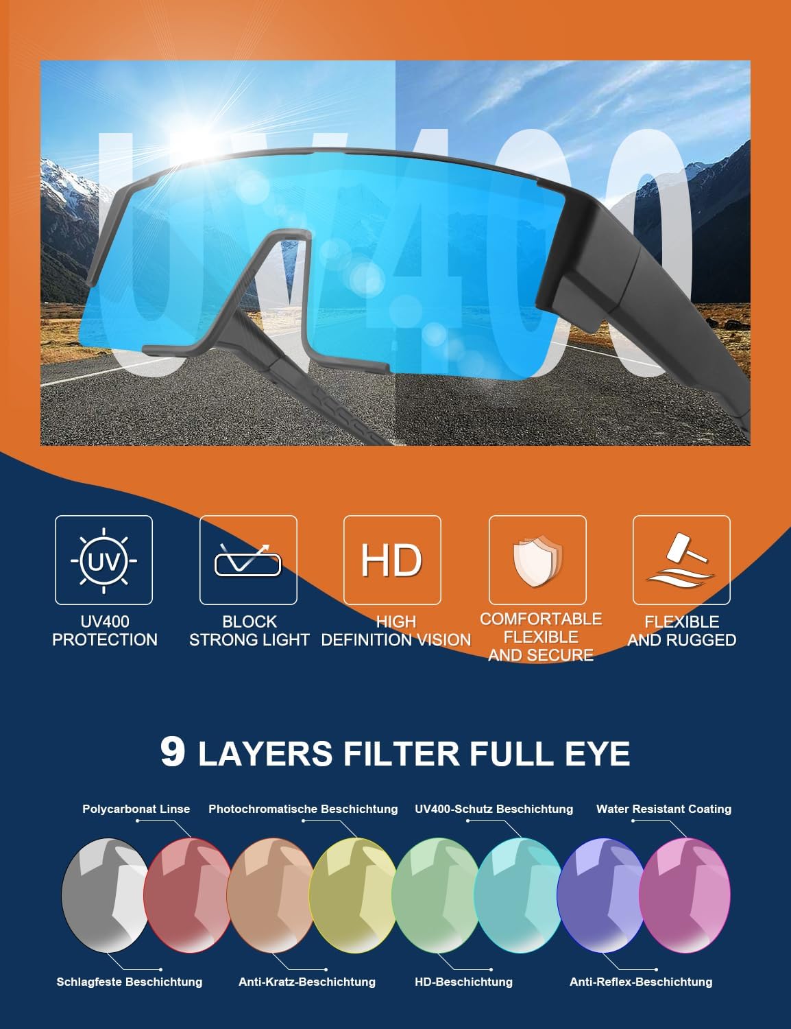 OULAIQI Polarized Fit Over Glasses Sunglasses for Men Women,UV400 Sun Glasses Sports Wrap Around for Driving Cycling Fishing - Image 5