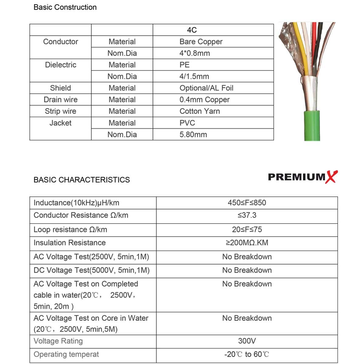 Premium X Cavo per bus EIB KNX, 100 m, J-Y (ST) Yh, 2 x 2 x 0,8 Eca, cavo di installazione bus per telecomunicazioni, cavo dati dati verde