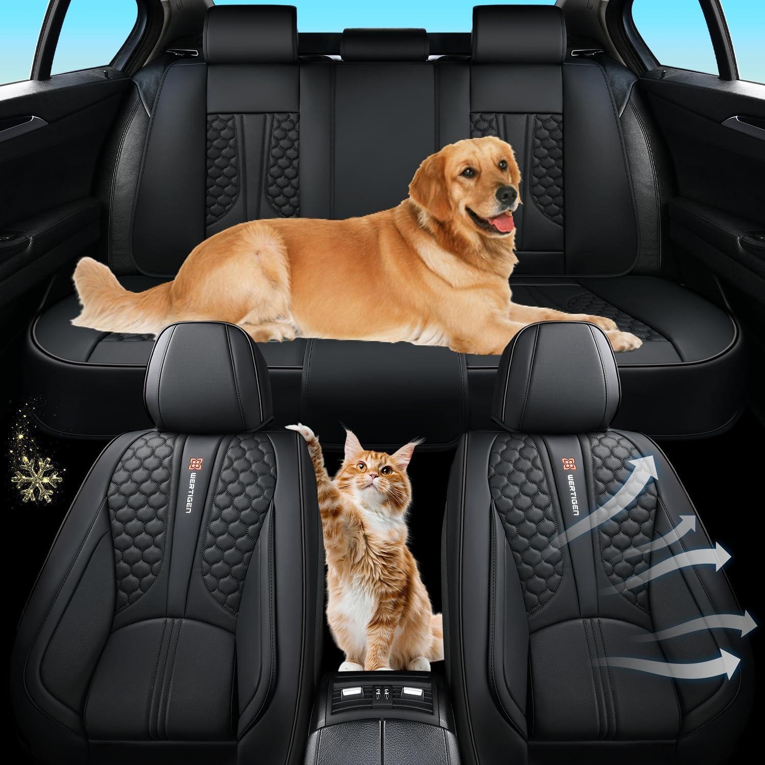 for Toyota 4Runner SR5 2001-2024 Car Seat Covers, Black Car Seat Covers, Leather, 5 Piece Full Set, Anti-Slip, Waterproof, Beautify Interior, Beautify The Interior of Old Cars