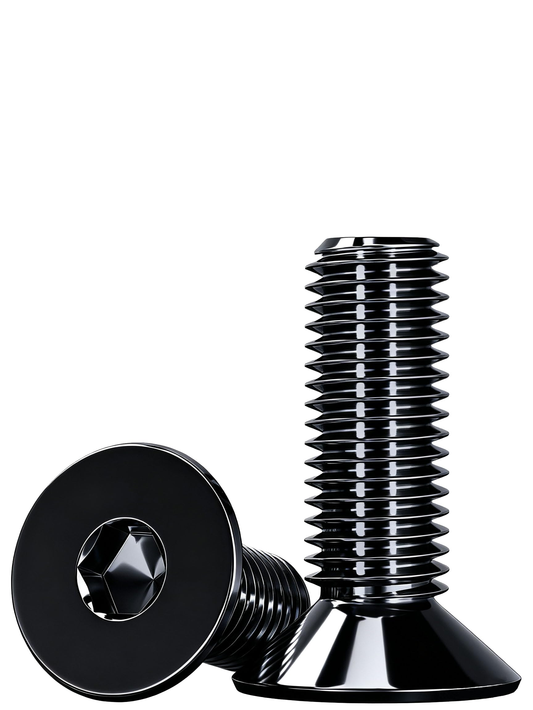 Humyu M4 Bolts Black, M4 Countersunk Bolts 12mm, 50Pcs 304 Stainless Steel Flat Head Hex Socket Cap Bolt, Full Thread Fasteners, Hidden Fasteners, for Furniture Making Installation