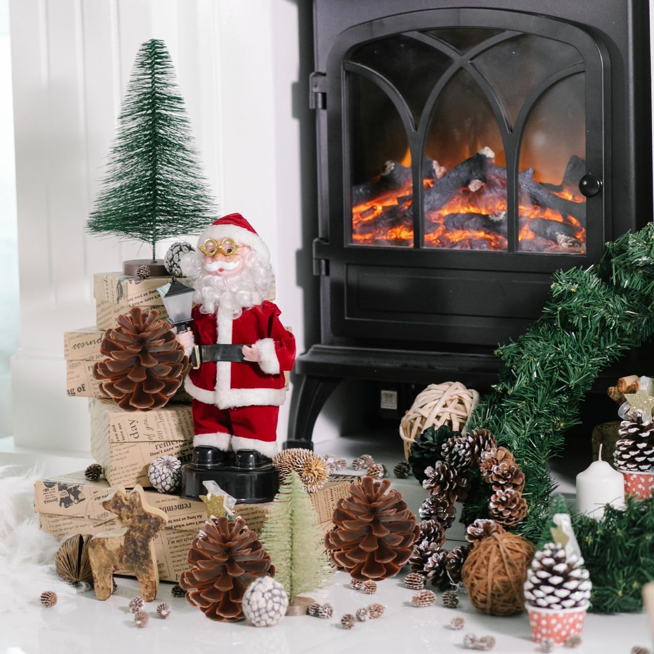 MERRYHAPY 30PCS Plastic Pine Cones 6CM Christmas Natural Mini Pine Cones for Christmas Tree Wreaths and Fall Crafts