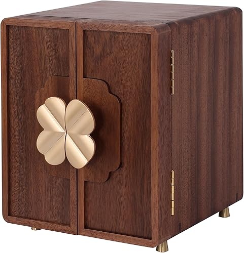 Joyero para mujeres y niñas, organizador de joyas de madera funcional con cajones, organizador de almacenamiento de joyas de 5 capas para aretes,