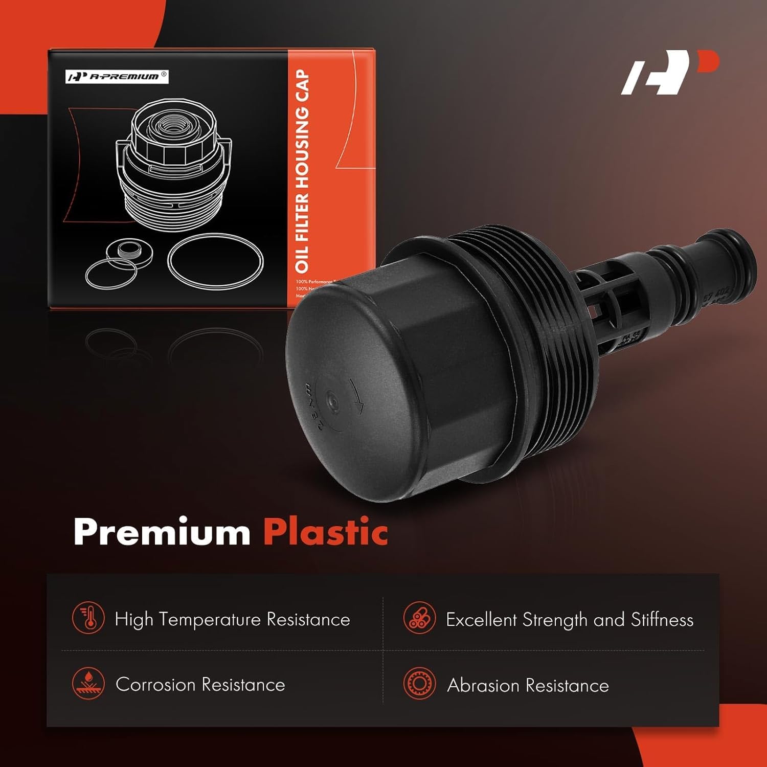 A-Premium Oil Filter Housing Cap Assembly Compatible with Mercedes-Benz C230, C250, C280, C300, E280, E350, E550, GLK350, GL550, S450, CLS550, G550, SL550, SLK300, S400, CLK550, Replace# 2721800038